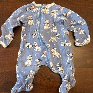 Wonder Nation Blue Dog Print Footie